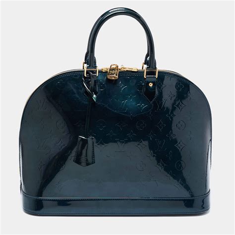 louis vuitton blue nuit monogram vernis alma gm bag|louis vuitton monogram vernis handbags.